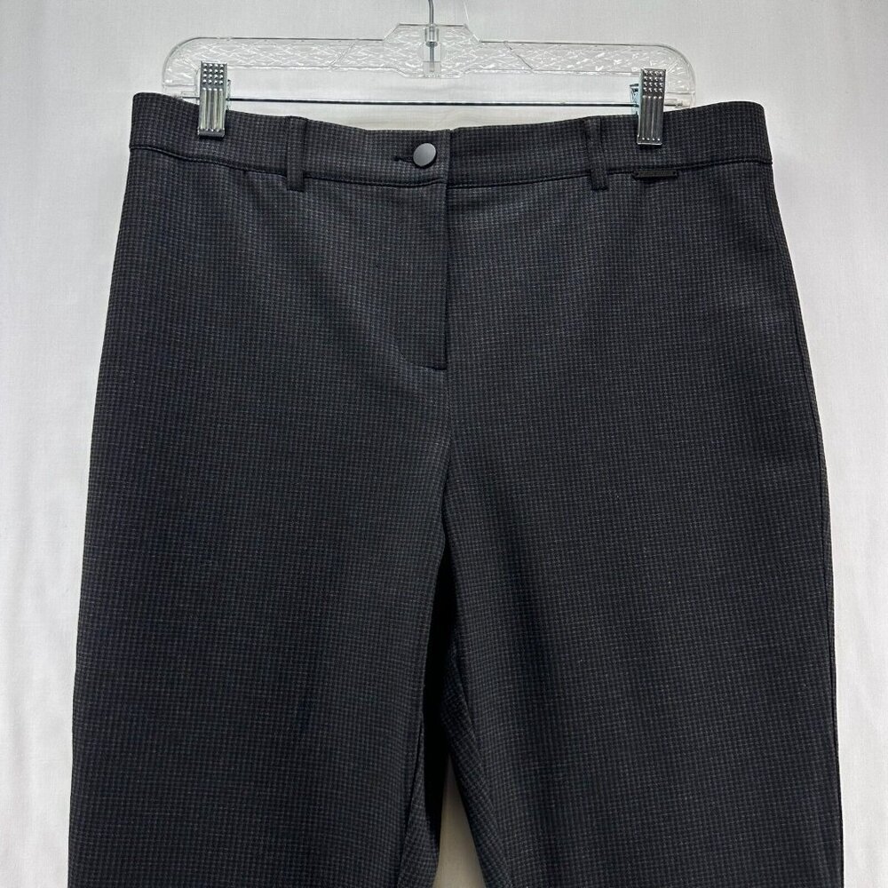 Mario Serrani Pants Womens Size L Houndstooth Slim Tapered Ankle Trousers Gray - Picture 3 of 10